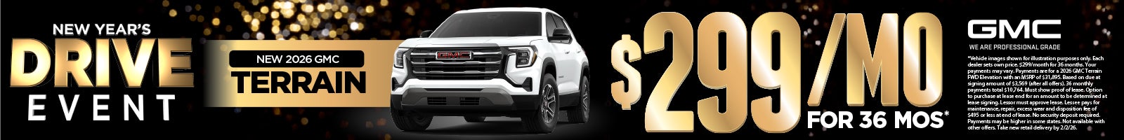 New 2026 GMC Terrain $299/mo for 36 months*