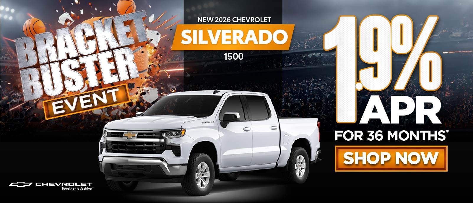 New 2026 Chevrolet Silverado 1500	1.9% APR for 36 months*