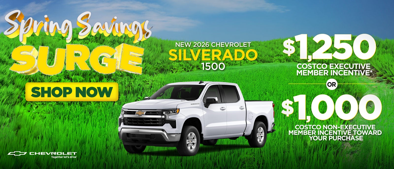 New 2026 Chevrolet Silverado 1500	"1,250 Costco Executive Me