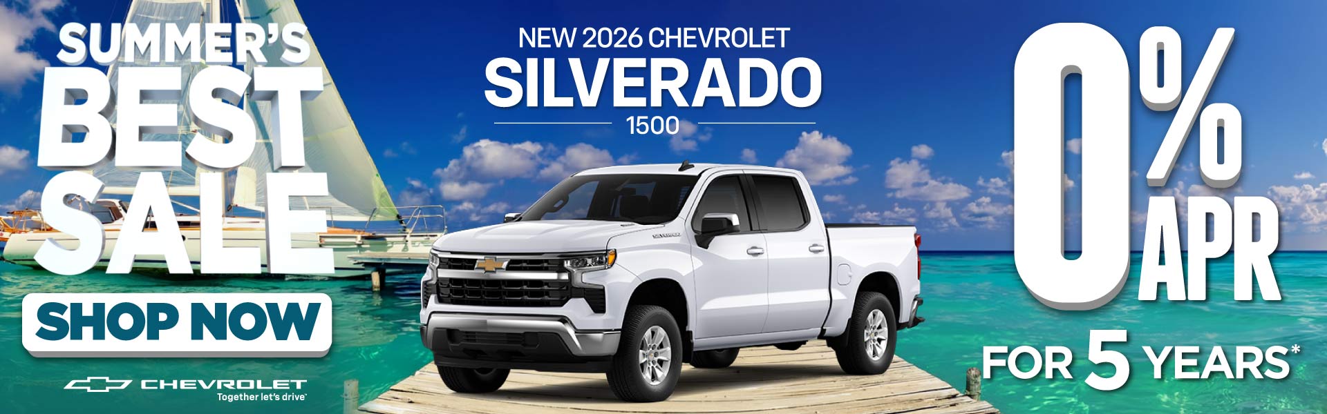 New 2026 Chevrolet Silverado 1500	0% APR for 5 Years*