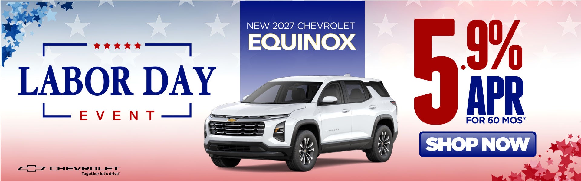 New 2027 Chevrolet Equinox	5.9% APR for 60 Months*