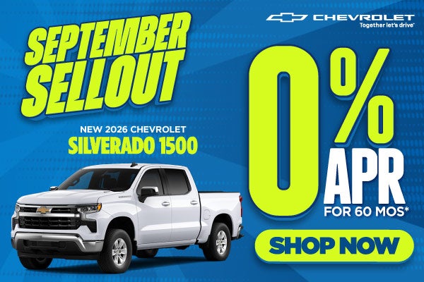 New 2026 Chevrolet Silverado 1500	0% APR for 60 Months*